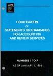 Codification of statements on standards for accounting and review services as of January 1, 1995, numbers 1 to 7 by American Institute of Certified Public Accountants. Accounting and Review Services Committee