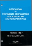 Codification of statements on standards for accounting and review services as of January 1, 1996, numbers 1 to 7 by American Institute of Certified Public Accountants. Accounting and Review Services Committee