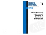 Defining professional requirements in Statements on standards for accounting and review services; Statement on standards for accounting and review services 16