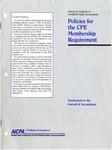 Policies for the CPE membership requirement by American Institute of Certified Public Accountants