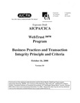 WebTrust program : business practices and transaction integrity principle and criteria, Version 3.0, October 16, 2000; Exposure draft (American Institute of Certified Public Accountants), 2000, October 16 by American Institute of Certified Public Accountants (AICPA) and Canadian Institute of Chartered Accountants