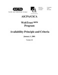 WebTrust program : availability principle and criteria, Version 3.0, January 1, 2001 by American Institute of Certified Public Accountants (AICPA) and Canadian Institute of Chartered Accountants