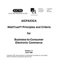 WebTrust principles and criteria for business-to-consumer electronic commerce, Version 1.1, June 1999