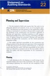 Planning and supervision; Statement on auditing standards, 022 by American Institute of Certified Public Accountants. Auditing Standards Executive Committee