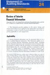 Review of interim financial information; Statement on auditing standards, 024 by American Institute of Certified Public Accountants. Auditing Standards Board