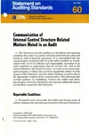 Communication of internal control related matters noted in an audit; Statement on auditing standards, 060 by American Institute of Certified Public Accountants. Auditing Standards Board