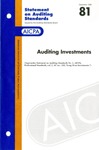 Auditing investments; Statement on auditing standards, 081 by American Institute of Certified Public Accountants. Auditing Standards Executive Committee