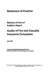 Audits of fire and casualty insurance companies: revision of form of auditor's report