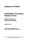 Confirmation of insurance policies in force: audits of stock life insurance companies, August 4, 1978