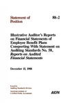 Illustrative auditor's reports on financial statements of employee benefit plans comporting with statement on auditing standards no. 58, reports on audited financial statements, December 15, 1988