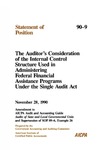 Auditor's consideration of the internal control structure used in administering federal financial assistance programs under the Single Audit Act: November 28, 1990: amendment to AICPA audit and accounting guide, Audits of state and local governmental units, and supersession of SOP 89-6, example 26