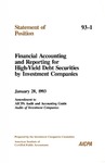 Financial accounting and reporting for high-yield debt securities by investment companies: January 28, 1993, amendment to AICPA Audit and accounting guide, Audits of investment companies