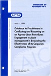 Guidance to practitioners in conducting and reporting on an agreed-upon procedures engagement to assist management in evaluating the effectiveness of its corporate compliance program