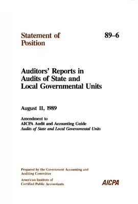 "Auditor's Reports In Audits Of State And Local Governmental Units : Au ...