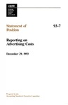 Reporting on advertising costs; Statement of position 93-7;