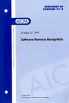 Software revenue recognition; Statement of position 97-2; by American Institute of Certified Public Accountants. Accounting Standards Executive Committee