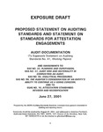 Proposed statement on auditing standards and statement on standards for attestation engagements : audit documentation;Audit documentation; Exposure draft (American Institute of Certified Public Accountants), 2001, June 27 by American Institute of Certified Public Accountants. Auditing Standards Board and American Institute of Certified Public Accountants. Audit Documentation Task Force