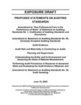 Proposed statements on auditing standards: Amendment to â€œDue Professional Care in the Performance of Workâ€ of Statement on Auditing Standards No. 1, Codification of Auditing Standards and Procedures; Amendment to Statement on Auditing Standards No. 95, Generally Accepted Auditing Standards; Audit Evidence; Audit Risk and Materiality in Conducting an Audit; Planning and Supervision; Understanding the Entity and Its Environment and Assessing the Risks of Material Misstatement; Performing Audit Procedures in Response to Assessed Risks and Evaluating the Audit Evidence Obtained;Amendment to Statement on Auditing Standards No. 39, Audit Sampling; Exposure draft (American Institute of Certified Public Accountants), 2005, June 15 by American Institute of Certified Public Accountants. Auditing Standards Board