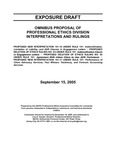 Omnibus proposal of professional ethics division interpretations and rulings, September 15, 2005; Exposure draft (American Institute of Certified Public Accountants), 2005, Sept. 15 by American Institute of Certified Public Accountants. Professional Ethics Executive Committee