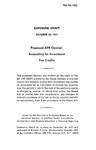 Proposed APB opinion : Accounting for investment tax credits;Accounting for investment tax credits; Exposure draft (American Institute of Certified Public Accountants), 1971, Oct. 22