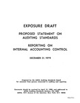 Proposed statement on auditing standards : Reporting on internal accounting control;Reporting on internal accounting control; Exposure draft (American Institute of Certified Public Accountants), 1979, Dec. 31