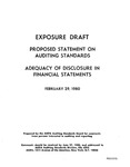 Proposed statement on auditing standards : Adequacy of disclosure in financial statements;Adequacy of disclosure in financial statements; Exposure draft (American Institute of Certified Public Accountants), 1980, Feb. 29
