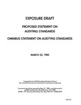 Proposed statement on auditing standards : omnibus statement on auditing standards ;Omnibus statement on auditing standards; Exposure draft (American Institute of Certified Public Accountants), 1982, Mar. 23