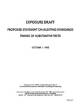Proposed statement on auditing standards : Timing of substantive tests ;Timing of substantive tests; Exposure draft (American Institute of Certified Public Accountants), 1982, Oct. 1