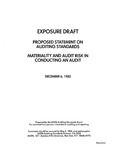 Proposed statement on auditing standards : materiality and audit risk in conducting an audit ;Materiality and audit risk in conducting an audit; Exposure draft (American Institute of Certified Public Accountants), 1982, Dec. 6