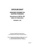 Proposed statement on auditing standards : amendments to SAS no. 38, Letters for underwriters ;Amendments to SAS no. 38, Letters for underwriters;Letters for underwriters; Exposure draft (American Institute of Certified Public Accountants), 1983, Nov. 4