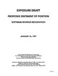 Proposed statement of position : software revenue recognition;Software revenue recognition; Exposure draft (American Institute of Certified Public Accountants), 1991, Jan. 16