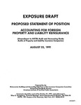 Proposed statement of position : accounting for foreign property and liability reinsurance;Accounting for foreign property and liability reinsurance; Exposure draft (American Institute of Certified Public Accountants), 1991, Aug. 22 by American Institute of Certified Public Accountants. Reinsurance Auditing and Accounting Task Force