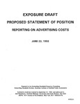 Proposed statement of position : Reporting on advertising costs;Reporting on advertising costs; Exposure draft (American Institute of Certified Public Accountants), 1992, Jun. 22