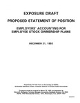 Proposed statement of position : employers' accounting for employee stock ownership plans ;Employers' accounting for employee stock ownership plans; Exposure draft (American Institute of Certified Public Accountants), 1992, Dec. 21 by American Institute of Certified Public Accountants. Accounting Standards Executive Committee