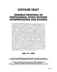 Omnibus proposal of Professional Ethics Division interpretations and rulings; Exposure draft (American Institute of Certified Public Accountants), 1993, May 19