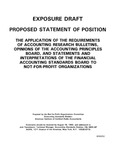 Proposed statement of position : the application of the requirements of accounting research bulletins, opinions of the Accounting Principles Board, and statements and interpretations of the Financial Accounting Standards Board to not-for-profit organizations;Application of the requirements of accounting research bulletins, opinions of the Accounting Principles Board, and statements and interpretations of the Financial Accounting Standards Board to not-for-profit organizations; Exposure draft (American Institute of Certified Public Accountants), 1993, May 19