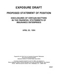 Proposed statement of position : Disclosures of certain matters in the financial statements of insurance enterprises ;Disclosures of certain matters in the financial statements of insurance enterprises; Exposure draft (American Institute of Certified Public Accountants), 1994, Apr. 20 by American Institute of Certified Public Accountants. Task Force on Insurance Companies' Disclosures