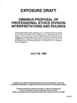 Omnibus proposal of Professional Ethics Division interpretations and rulings; Exposure draft (American Institute of Certified Public Accountants), 1994, July 26 by American Institute of Certified Public Accountants. Professional Ethics Executive Committee