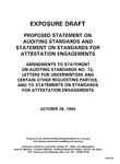 Proposed statement on auditing standards and statement on standards for attestation engagements : amendments to statement on auditing standards no. 72, Letters for underwriters and certain other requesting parties, and to statements on standards for attestation engagements;Amendments to statement on auditing standards no. 72, Letters for underwriters and certain other requesting parties, and to statements on standards for attestation engagements; Exposure draft (American Institute of Certified Public Accountants), 1994, Oct. 28