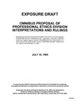Omnibus proposal of Professional Ethics Division interpretations and rulings; Exposure draft (American Institute of Certified Public Accountants), 1995, July 19 by American Institute of Certified Public Accountants. Professional Ethics Executive Committee and American Institute of Certified Public Accountants. Professional Ethics Division