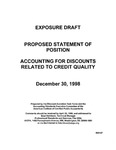 Proposed statement of position : accounting for discounts related to credit quality;Accounting for discounts related to credit quality; Exposure draft (American Institute of Certified Public Accountants), 1998, Dec. 30 by American Institute of Certified Public Accountants. Discount Accretion Task Force and American Institute of Certified Public Accountants. Accounting Standards Executive Committee