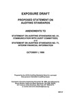 Proposed statement on auditing standards : amendments to Statement on auditing standards no. 61, Communication with audit committees and Statement on auditing standards no. 71, Interim financial information;Amendments to Statement on auditing standards no. 61, Communication with audit committees and Statement on auditing standards no. 71, Interim financial information; Exposure draft (American Institute of Certified Public Accountants), 1999, Oct. 1