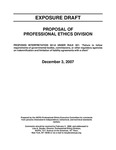 Proposal of Professional Ethics Division: Proposed interpretation 501-8 under rule 501: "Failure to follow requirements of governmental bodies, commissions, or other regulatory agencies on indemnication and limitation of liability agreements with a client"; Exposure draft (American Institute of Certified Public Accountants), 2007, December 3 by American Institute of Certified Public Accountants. Professional Edthics Executive Committee