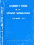Statements of position of the Accounting Standards Division as of January 1, 1978