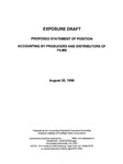 Proposed statement of position : accounting by producers and distributors of films; Exposure draft (American Institute of Certified Public Accountants), 1998,August 20 by American Institute of Certified Public Accountants. Accounting Standards Executive Committee
