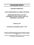 Omnibus proposal: Proposed revised and new interpretations applicable to members in business;, January 9, 2017, Comments are requested by April 17, 2017 Exposure draft (American Institute of Certified Public Accountants), 2017, January