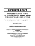 Proposed Changes to the AICPA Standards for Performing and Reporting on Peer Reviews: Preparation of Financial Statements Performed under SSARS and the Impact on Enrollment in and the Scope of Peer Review, November 18, 2014, Comments are requested by January 2, 2015;Exposure draft (American Institute of Certified Public Accountants), 2014, November 14 by American Institute of Certified Public Accountants. Peer Review Board