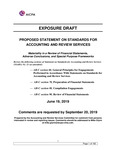 Proposed Statement on Standards for Accounting and Review Services, Materiality in a review of financial Statements, Adverse conclusions, and special Purpose frameworks,   June 19, 2019, Comments are requested by September 20, 2019; Exposure draft (American Institute of Certified Public Accountants), 2019, June 19