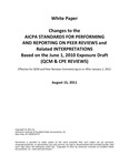 AICPA Standards for Performing and Reporting on Peer Reviews and related Interpretations, Based on the June 1, 2010 Exposure Draft (QCM &CPE Reviews) by American Institute of Certified Public Accountants. Peer Review Board