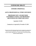 Omnibus Proposal, AICPA Professional Ethics Division, Interpretations and Proposed Deletions of Ethics Rulings, September 23, 2011, Comments are requested by November 23, 2011; Exposure Draft (American Institute of Certified Public Accountants), 2011, September 23 by American Institute of Certified Public Accountants. Professional Ethics Executive Committee